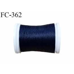 bobine 500 mètres de fil mousse polyester  fil n° 120 couleur bleu marine bobiné en France