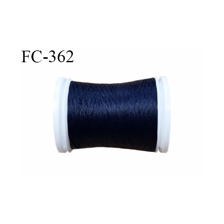bobine 500 mètres de fil mousse polyester  fil n° 120 couleur bleu marine bobiné en France