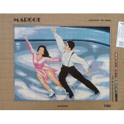Canevas à broder 50 x 65 cm marque MARGOT création de Paris thème SPORT le patinage fabrication française