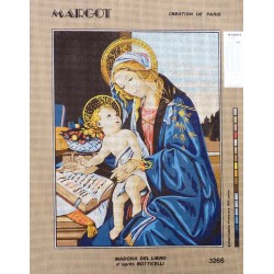 Canevas à broder 50 x 65 cm marque MARGOT création de Paris thème PEINTURE Madona del libro d'après Botticelli