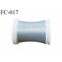 bobine de fil mousse polyester couleur gris longueur 500 mètres largeur de la bobine 5.5 cm fabriqué en France