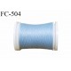 Bobine de fil mousse texturé polyester fil n° 160 couleur bleu clair longueur 500 mètres bobiné en France