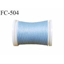 Bobine de fil mousse texturé polyester fil n° 160 couleur bleu clair longueur 500  mètres bobiné en France
