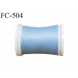 Bobine de fil mousse texturé polyester fil n° 160 couleur bleu clair longueur 500  mètres bobiné en France