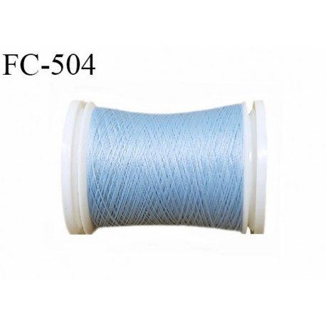 Bobine de fil mousse texturé polyester fil n° 160 couleur bleu clair longueur 500 mètres bobiné en France