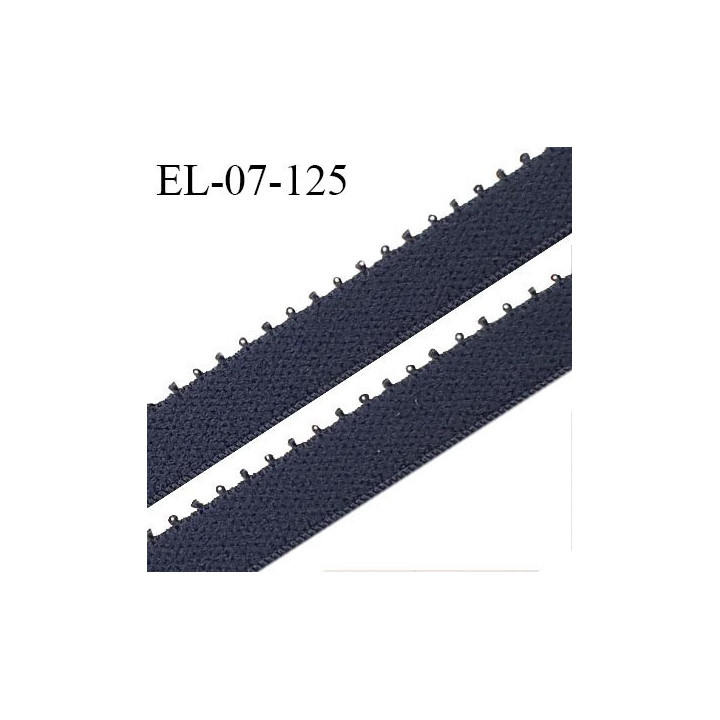 Elastique picot 7 mm lingerie couleur bleu denim largeur 7 mm haut de gamme Fabriqué en France prix au mètre
