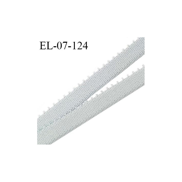 Elastique picot 7 mm lingerie couleur gris cendre largeur 7 mm haut de gamme Fabriqué en France prix au mètre