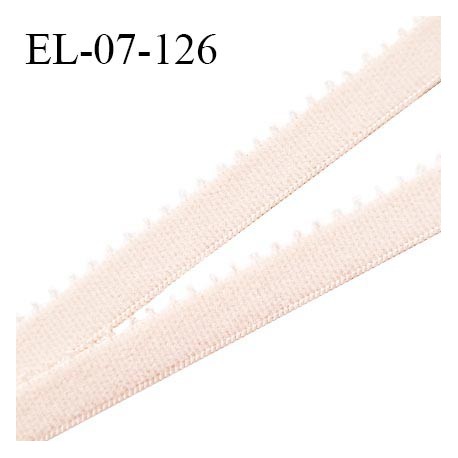 Elastique picot 7 mm lingerie couleur beige rosé ou dune largeur 7 mm haut de gamme Fabriqué en France prix au mètre
