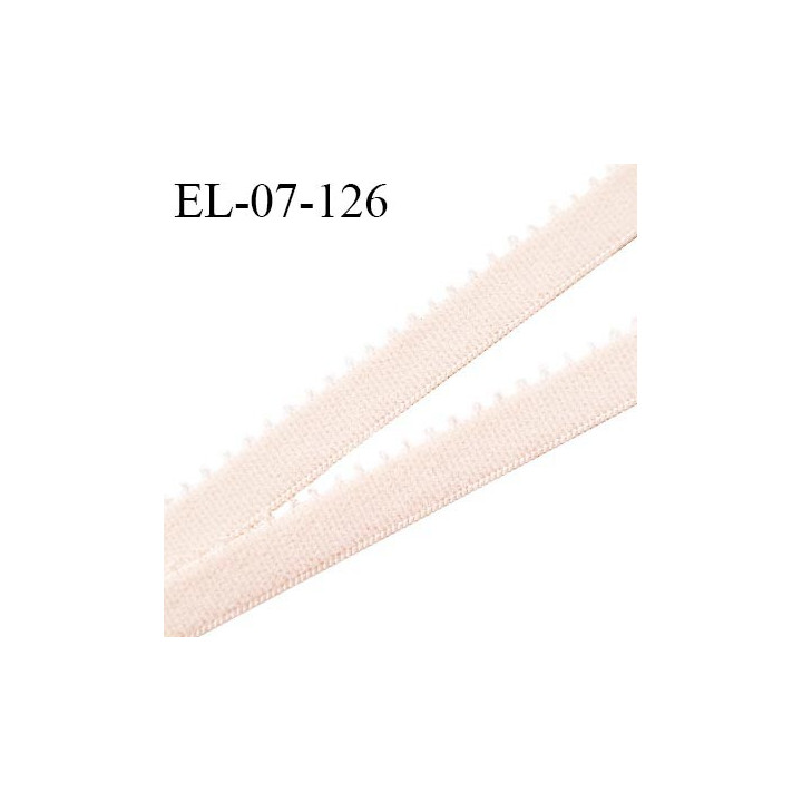 Elastique picot 7 mm lingerie couleur beige rosé ou dune largeur 7 mm haut de gamme Fabriqué en France prix au mètre