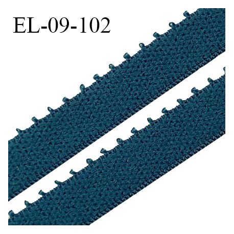 Elastique picot 9 mm lingerie couleur bleu pétrole ou irisé largeur 9 mm haut de gamme Fabriqué en France prix au mètre