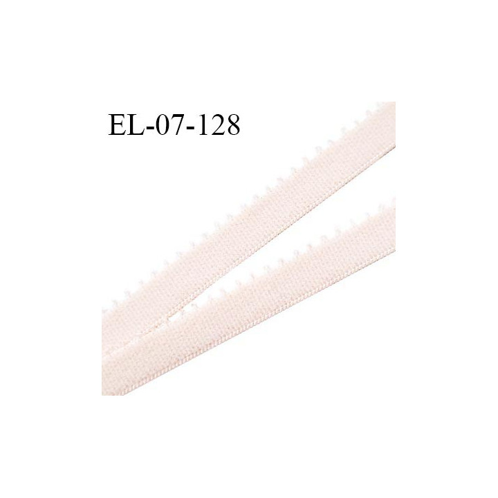 Elastique picot 7 mm lingerie couleur rose jasmin largeur 7 mm haut de gamme Fabriqué en France prix au mètre