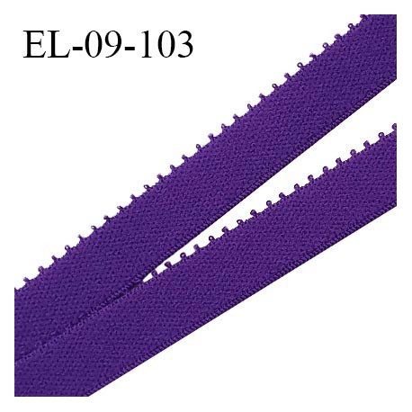 Elastique picot 9 mm lingerie couleur violet orchidée largeur 9 mm haut de gamme Fabriqué en France prix au mètre