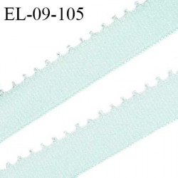 Elastique picot 9 mm lingerie couleur bleu vert lagon largeur 9 mm haut de gamme Fabriqué en France prix au mètre
