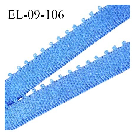 Elastique picot 9 mm lingerie couleur bleu largeur 9 mm haut de gamme Fabriqué en France prix au mètre