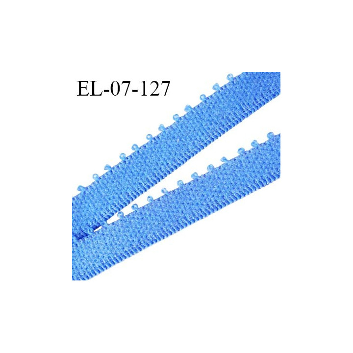 Elastique picot 7 mm lingerie couleur bleu largeur 7 mm haut de gamme Fabriqué en France prix au mètre