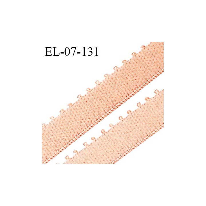 Elastique picot 7 mm lingerie couleur pêche largeur 7 mm haut de gamme Fabriqué en France prix au mètre