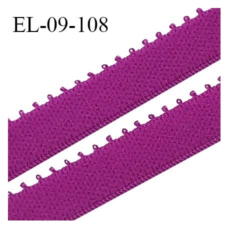 Elastique picot 9 mm lingerie couleur magenta largeur 9 mm haut de gamme Fabriqué en France prix au mètre
