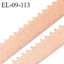 Elastique picot 9 mm lingerie couleur pêche largeur 9 mm haut de gamme Fabriqué en France prix au mètre