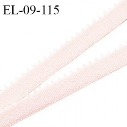 Elastique picot 9 mm lingerie couleur rose pâle ou rose amour largeur 9 mm haut de gamme Fabriqué en France prix au mètre
