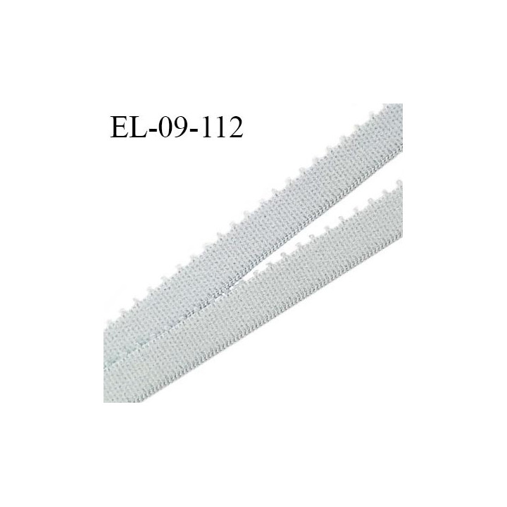 Elastique picot 9 mm lingerie couleur gris cendre largeur 9 mm haut de gamme Fabriqué en France prix au mètre