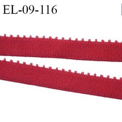 Elastique picot 9 mm lingerie couleur rouge tentation largeur 9 mm haut de gamme Fabriqué en France prix au mètre