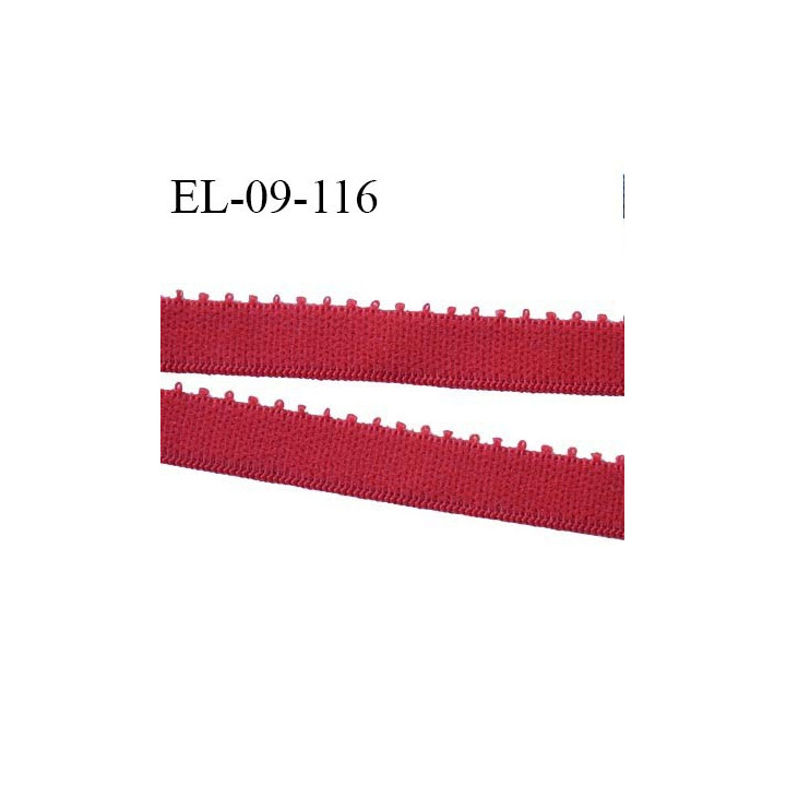 Elastique picot 9 mm lingerie couleur rouge tentation largeur 9 mm haut de gamme Fabriqué en France prix au mètre