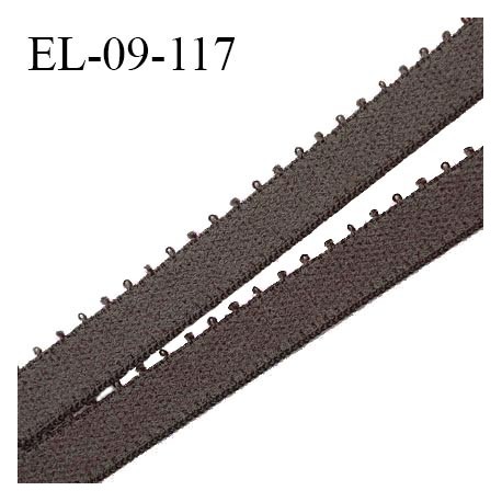 Elastique picot 9 mm lingerie couleur marron teck largeur 9 mm haut de gamme Fabriqué en France prix au mètre
