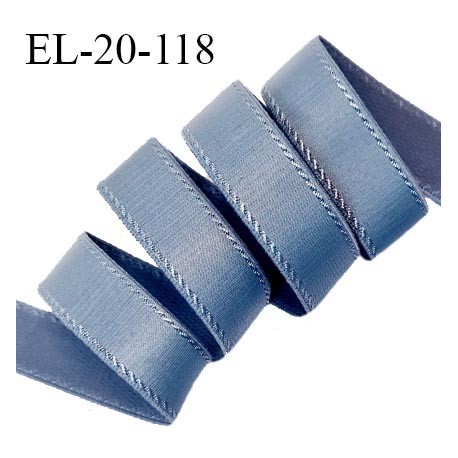 Elastique 19 mm bretelle et lingerie couleur bleu glacier fabriqué en France pour une grande marque prix au mètre