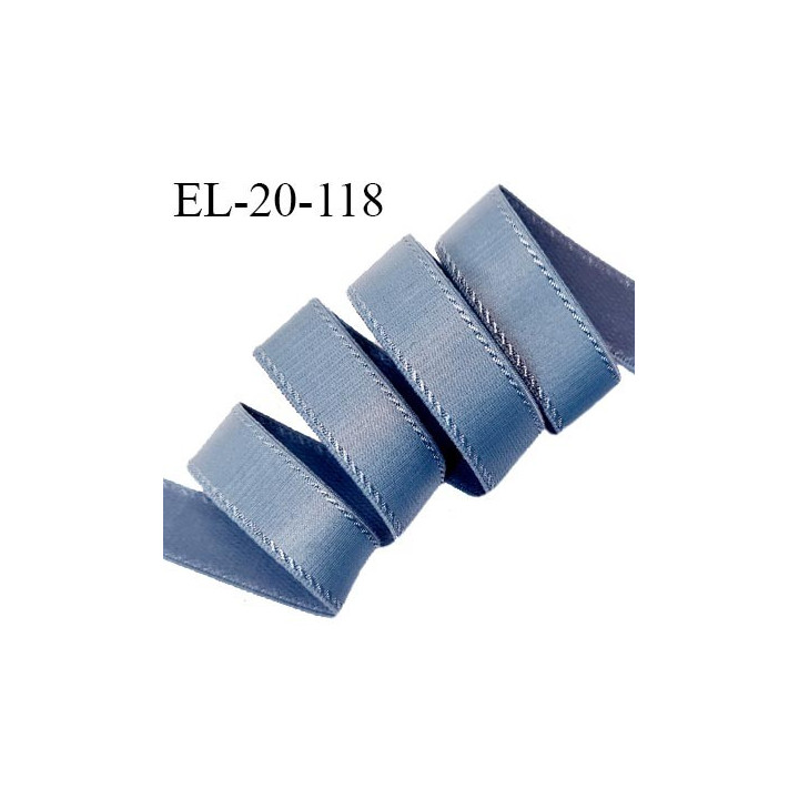 Elastique 19 mm bretelle et lingerie couleur bleu glacier fabriqué en France pour une grande marque prix au mètre