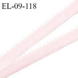 Elastique picot 9 mm lingerie couleur rose candy largeur 9 mm haut de gamme Fabriqué en France prix au mètre