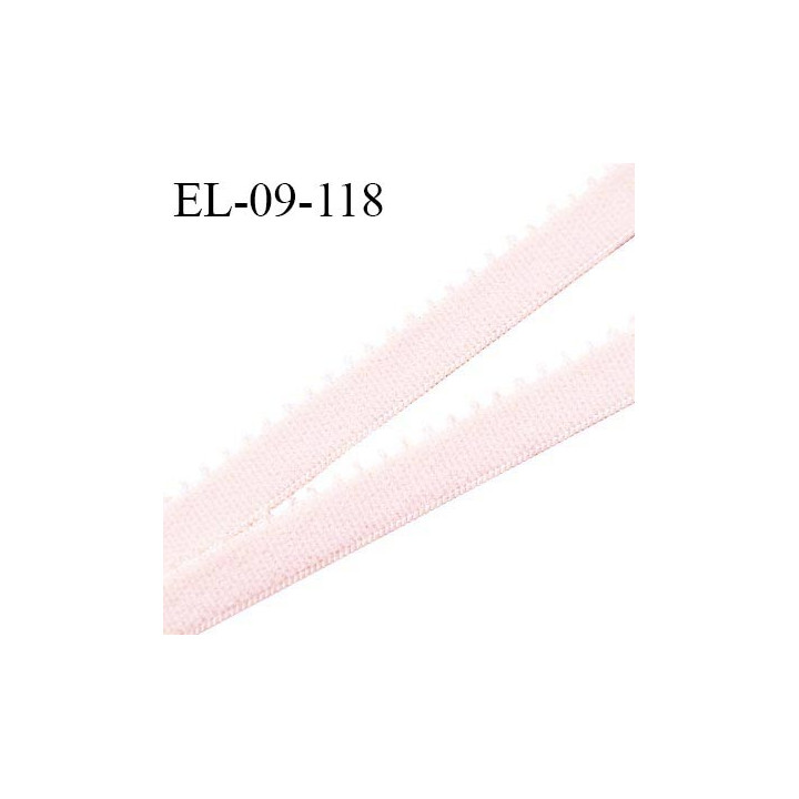 Elastique picot 9 mm lingerie couleur rose candy largeur 9 mm haut de gamme Fabriqué en France prix au mètre