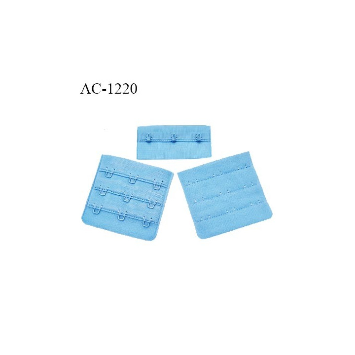 Agrafe 57 mm attache SG haut de gamme couleur bleu 3 rangées 3 crochets largeur 57 mm fabriqué en France prix à l'unité