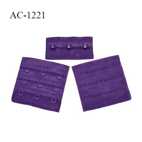 Agrafe 57 mm attache SG haut de gamme couleur violet orchidée 3 rangées 3 crochets fabriqué en France prix à l'unité