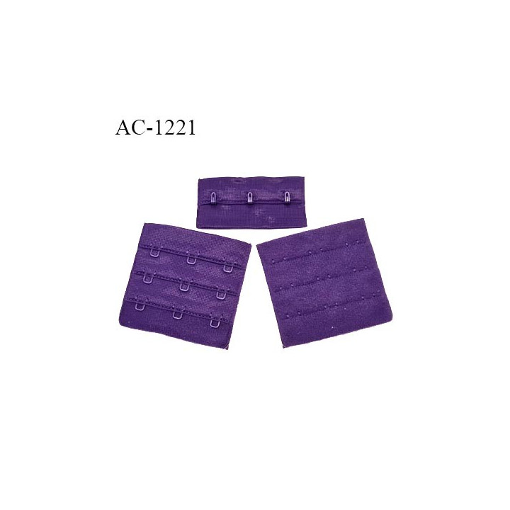 Agrafe 57 mm attache SG haut de gamme couleur violet orchidée 3 rangées 3 crochets fabriqué en France prix à l'unité