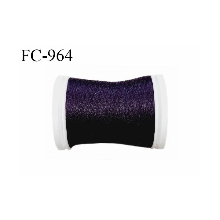 Bobine 500 m fil mousse polyamide n° 120 couleur violet foncé ou volubilis longueur de 500 mètres bobiné en France