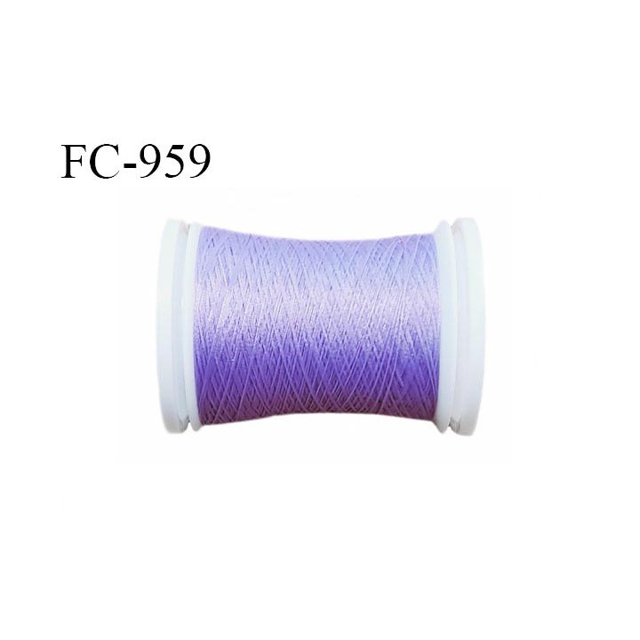 Bobine 500 m fil mousse polyamide n° 120 couleur lilas lavande longueur de 500 mètres bobiné en France