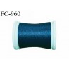 Bobine 500 m fil mousse polyamide n° 120 couleur bleu cypré longueur de 500 mètres bobiné en France