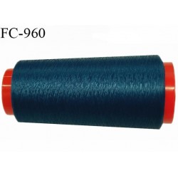 Cone 1000 m fil mousse polyamide n° 120 couleur bleu cypré longueur de 1000 mètres bobiné en France