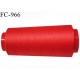 Cone 1000 m fil mousse polyester fil n° 110 couleur rouge longueur 1000 mètres bobiné en France