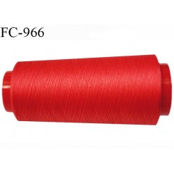 Cone 1000 m fil mousse polyester fil n° 110 couleur rouge longueur 1000 mètres bobiné en France
