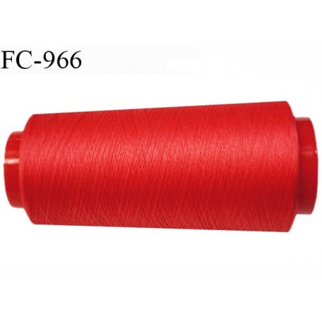 Cone 1000 m fil mousse polyester fil n° 110 couleur rouge longueur 1000 mètres bobiné en France