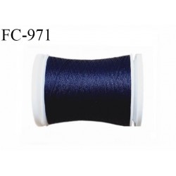 Bobine 500 m fil mousse polyester n° 110 couleur bleu marine plus clair que la ref FC-362 longueur 500 mètres bobiné en France