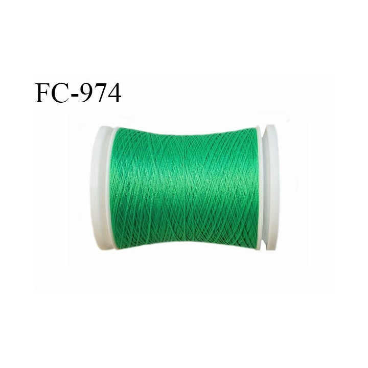 Bobine 500 m fil mousse polyester n° 110 couleur vert longueur 500 mètres  bobiné en France