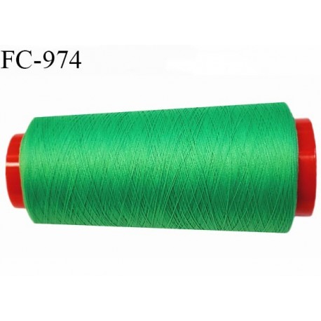 Cone 2000 m fil mousse polyester n°110 couleur vert longueur 2000 mètres bobiné en France