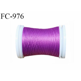 Bobine 500 m fil mousse polyester n° 110 couleur violine fushia longueur 500 mètres  bobiné en France