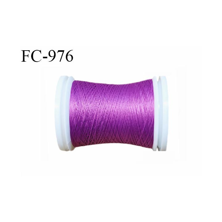 Bobine 500 m fil mousse polyester n° 110 couleur violine fushia longueur 500 mètres  bobiné en France