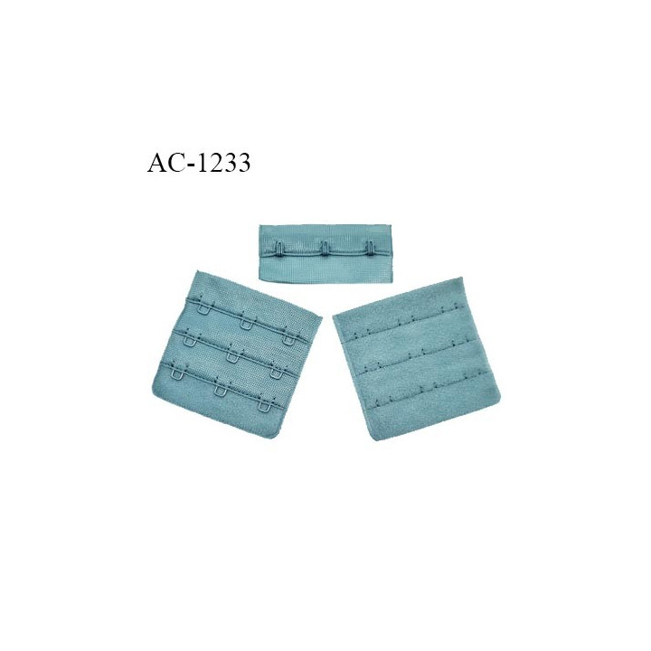 Agrafe 57 mm attache SG haut de gamme couleur jade 3 rangées 3 crochets largeur 57 mm fabriqué en France prix à l'unité