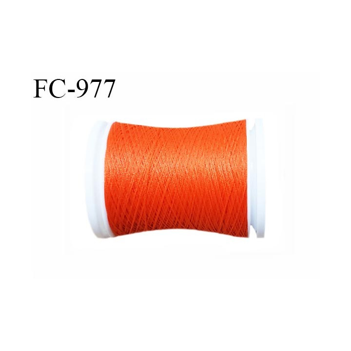 Bobine 500 m fil mousse polyester n° 110 couleur orange longueur 500 mètres  bobiné en France
