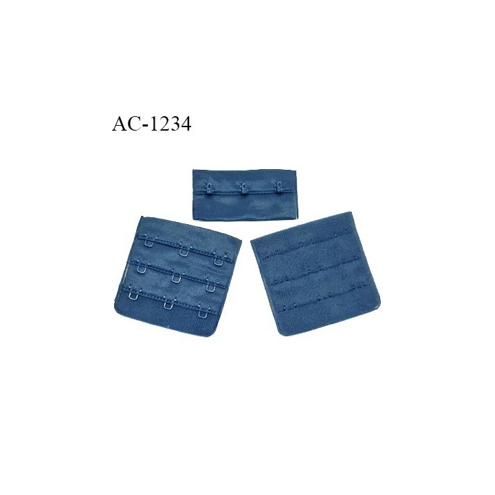Agrafe 57 mm attache SG haut de gamme couleur bleu pétrole ou irisé 3 rangées 3 crochets fabriqué en France prix à l'unité