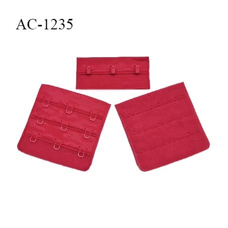 Agrafe 57 mm attache SG haut de gamme couleur rouge fusion 3 rangées 3 crochets fabriqué en France prix à l'unité